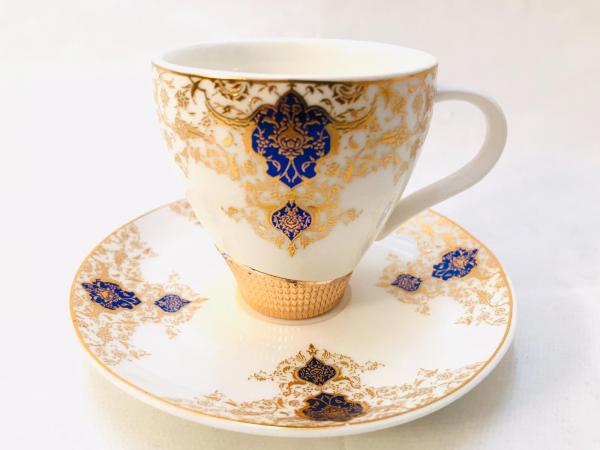 İpek Porselen Altın Yaldızlı Kahve Fincan Takımı