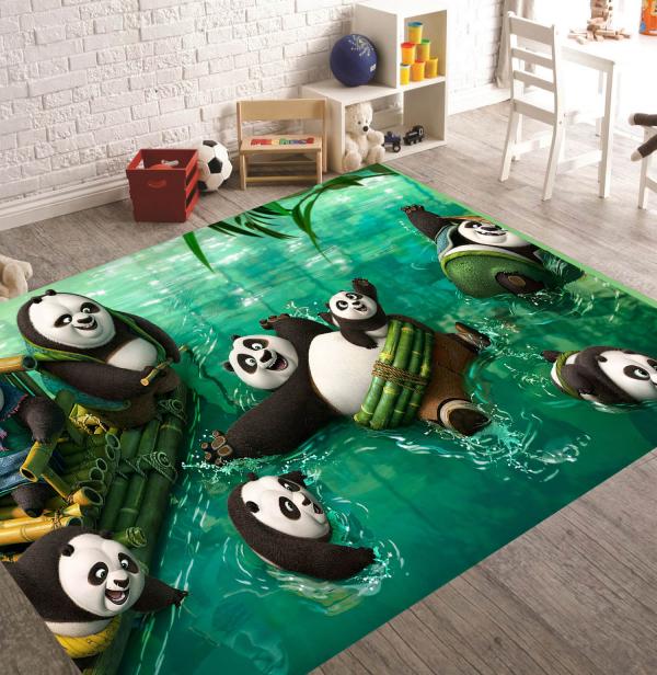 Veronya Kung Fu Panda2 Desen Kaymaz Taban Çocuk Odası Halısı